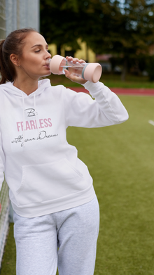  Be Fearless with Your Dreams' Inspirational Quote Hoodie: Elevate Winter Style with Timeless Sophistication